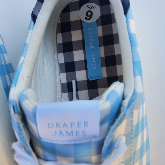 DRAPER JAMES Harper Sneakers in Blue Gingham Size 9 NEW - Picture 9 of 12